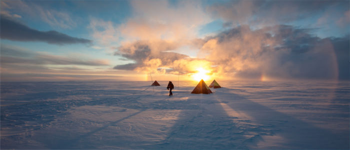 Zelten in der Antarktis