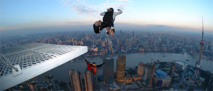 Actionsportler in Shanghai