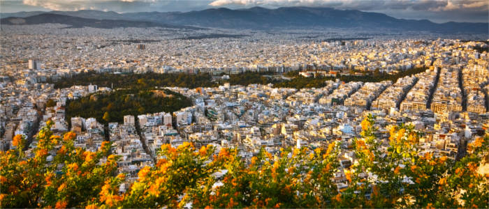 Blick über die Metropole Athen
