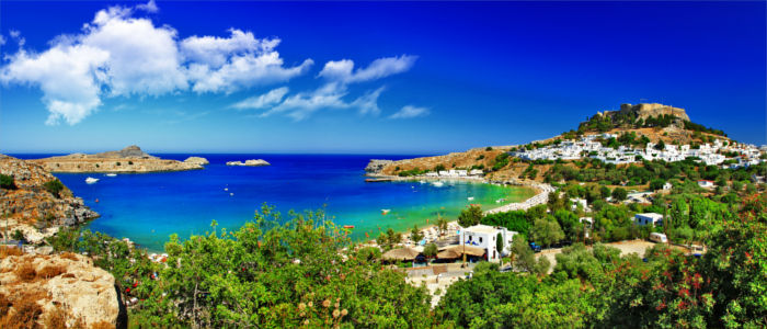 Lindos Bucht auf Rhodos in Griechenland