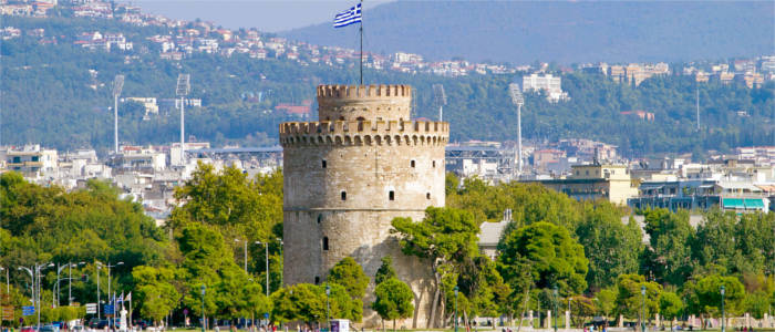Die griechische Stadt Thessaloniki und ihr Wahrzeichen