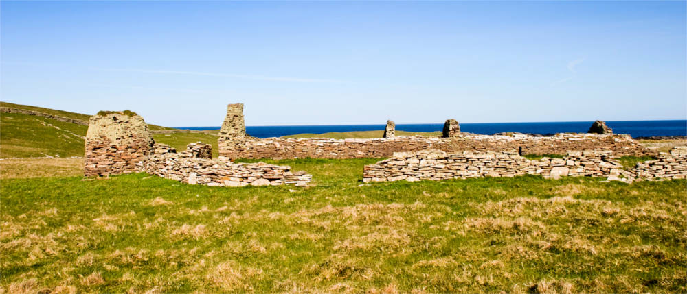 Historische Siedlung auf Shetland
