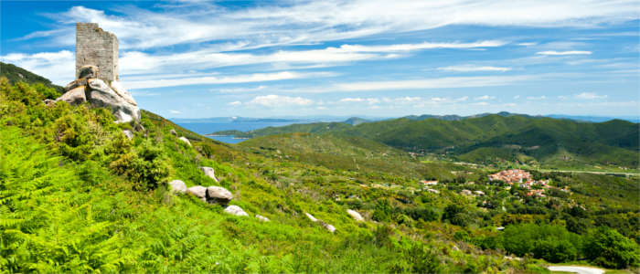 Aussicht vom höchsten Berg auf Elba