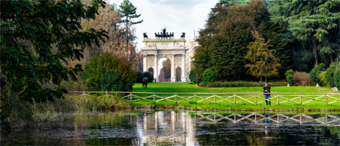 Beliebter Park in Mailand