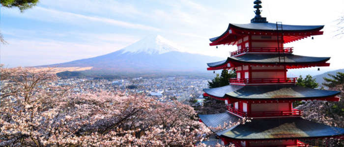 Japan mit Berg Fuji
