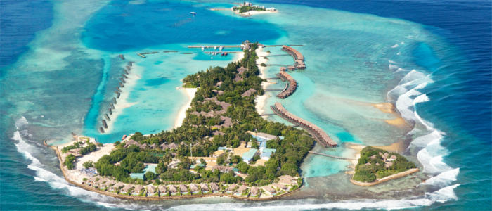 Eine typische Insel der Malediven