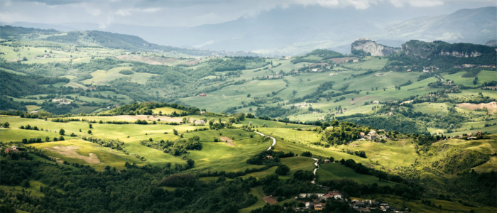 Ausblick von den Bergen in San Marino