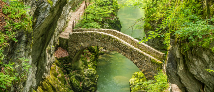 Eine Brücke im Gorge de l'Areuse