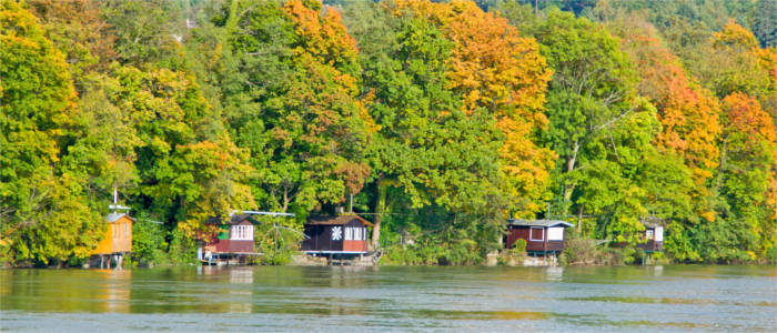 Häuser am Rhein in der Nordwestschweiz