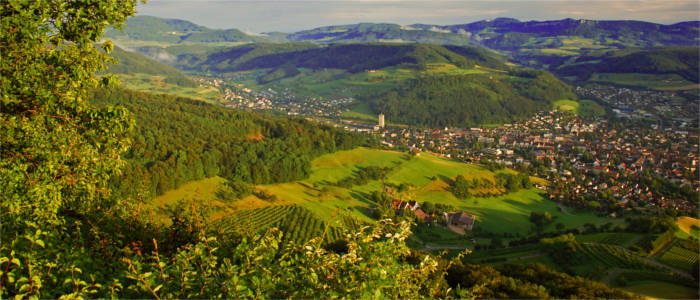 Blick über Sissach in der Nordwestschweiz