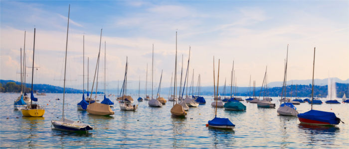 Zürichsee mit Booten