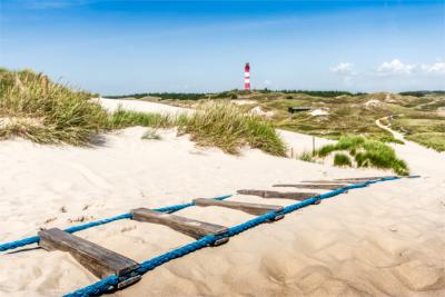 Leuchtturm und Salzwiese in Nordfriesland