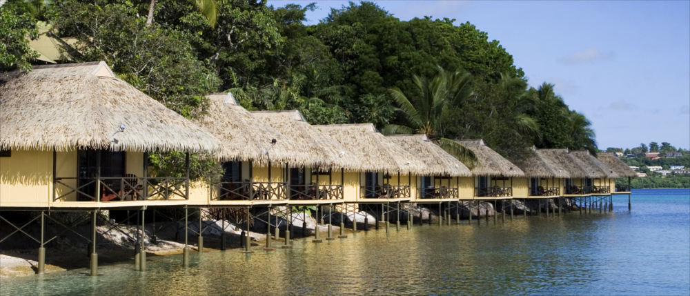 Vanuatus Hütten am Meer